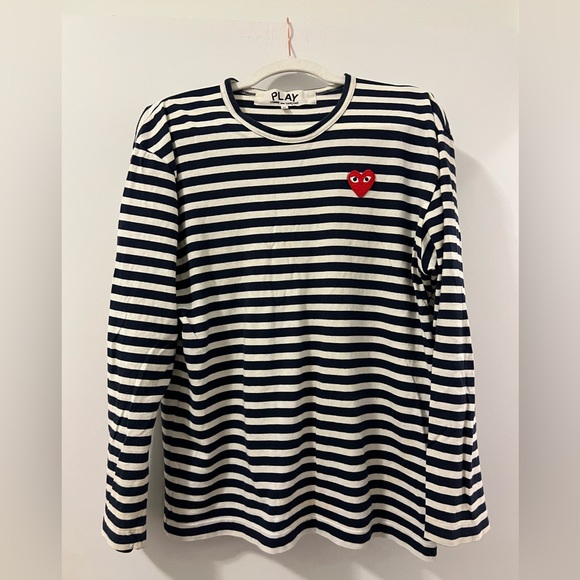 Authentic CDG Play long sleeve shirt with red heart - Picture 1 of 6